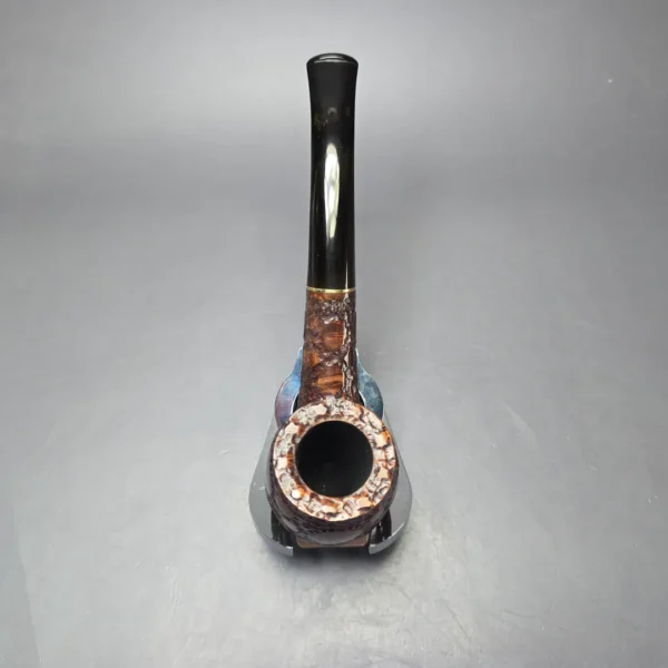 Savinelli Alligator Brown 606 KS Rusticated Bent Billiard Estate Briar Pipe, Italian Estates, 6mm - Image 8