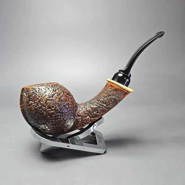 MBSD Briars Modern Masters 2 Sandblasted Blowfish w/ Boxwood Handmade Briar Pipe, New - Image 3
