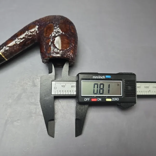 Savinelli Alligator Brown 606 KS Rusticated Bent Billiard Estate Briar Pipe, Italian Estates, 6mm - Image 13