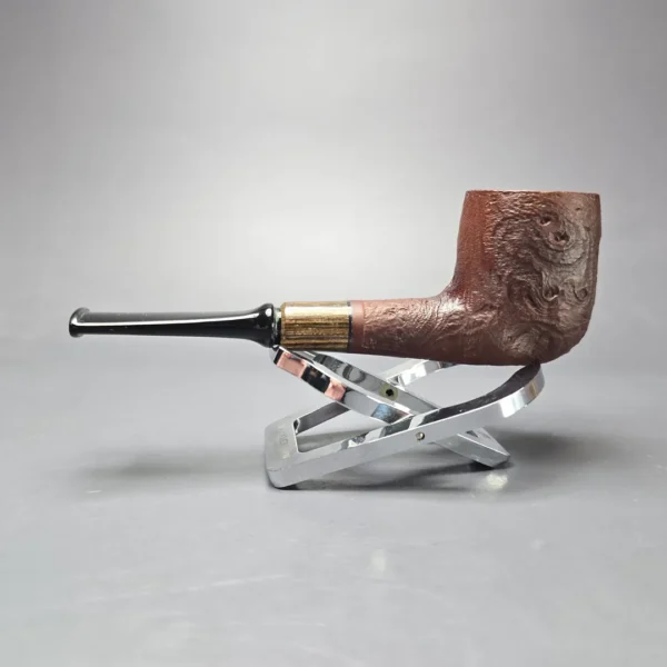 MBSD Briars by Piero Vitale Vintage Sandblasted Billiard w/ Zebrawood Briar Pipe, New - Image 4