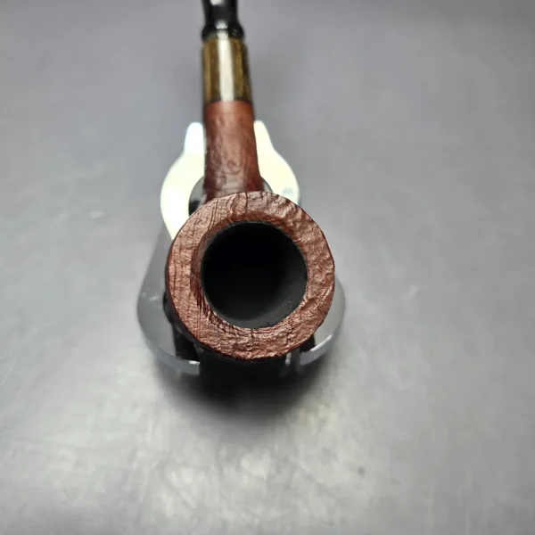 MBSD Briars by Piero Vitale Vintage Sandblasted Billiard w/ Zebrawood Briar Pipe, New - Image 6