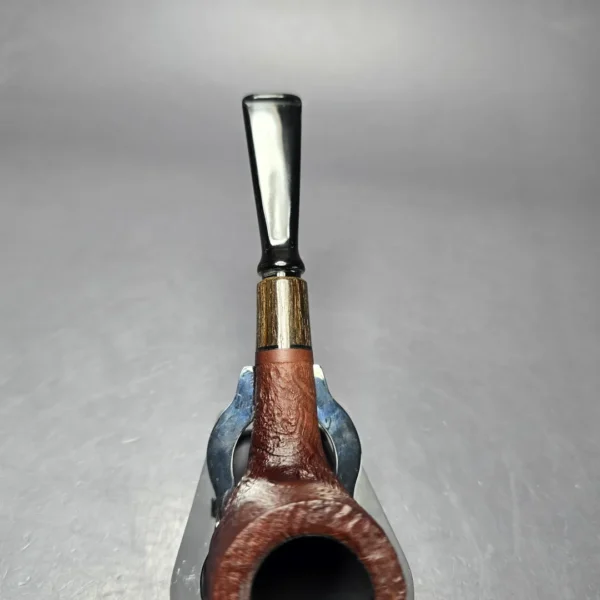 MBSD Briars by Piero Vitale Vintage Sandblasted Billiard w/ Zebrawood Briar Pipe, New - Image 8