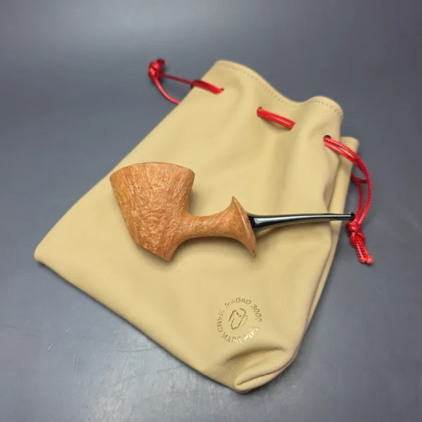 Madao 3000 Natural Sandblasted Asymmetric Cherrywood Sitter Handmade Briar Pipe, New - Image 12