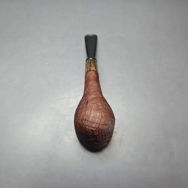 MBSD Briars by Piero Vitale Vintage Sandblasted Billiard w/ Zebrawood Briar Pipe, New - Image 10