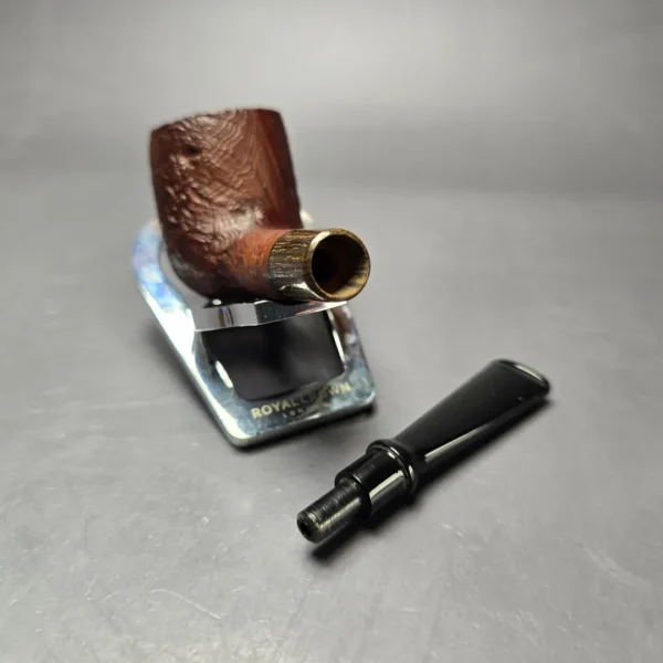 MBSD Briars by Piero Vitale Vintage Sandblasted Billiard w/ Zebrawood Briar Pipe, New - Image 15