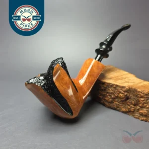 Nording Spiral Rustic Partially Rusticated Freehand Estate Briar Pipe, Unsmoked