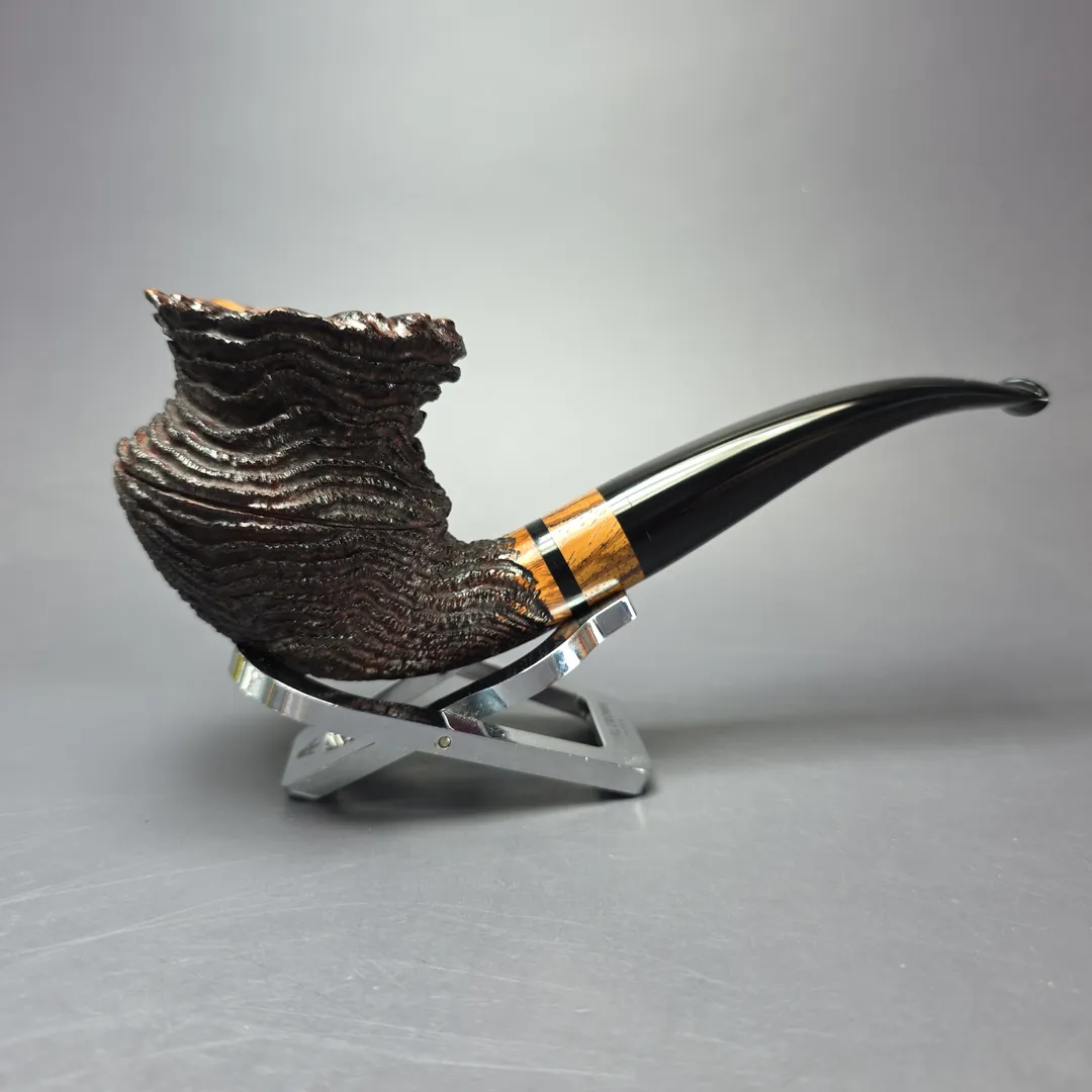 Walt Cannoy Cardinal House Morton Rusticated Amphora Handmade Briar Pipe, New - Image 2