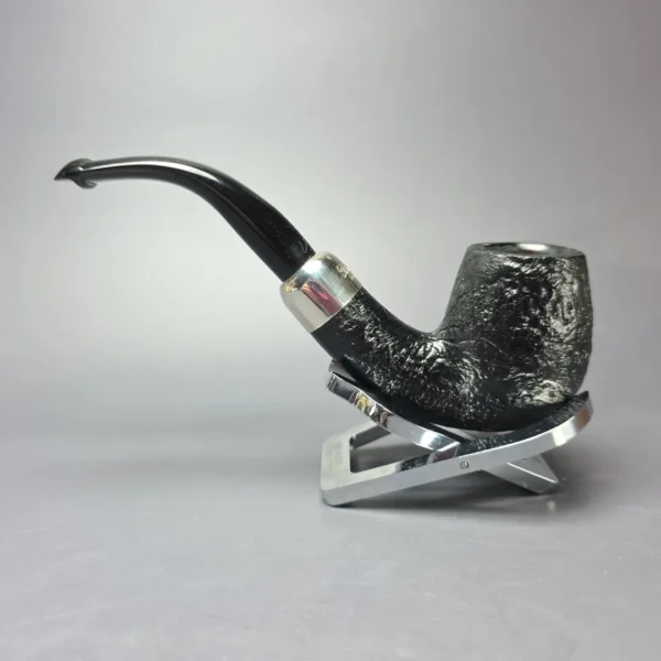 Peterson 2023 Pipe of the Year Sandblasted Bent Billiard Estate Briar Pipe, Unsmoked - Image 4