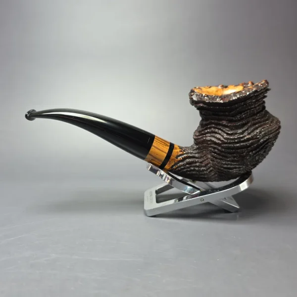 Walt Cannoy Cardinal House Morton Rusticated Amphora Handmade Briar Pipe, New - Image 4