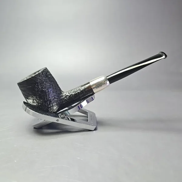 MBSD Briars Timeless Traditions 1 Sandblasted Billiard w/ Silver Handmade Briar Pipe, New - Image 4