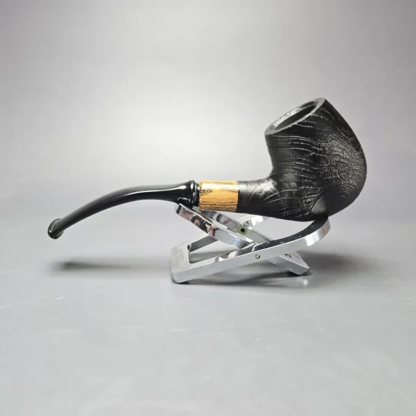 MBSD Briars by Piero Vitale Vintage Sandblasted Brandy w/ Olivewood Briar Pipe, New - Image 4