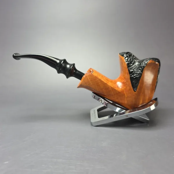 Nording Spiral Rustic Partially Rusticated Freehand Estate Briar Pipe, Unsmoked - Image 4