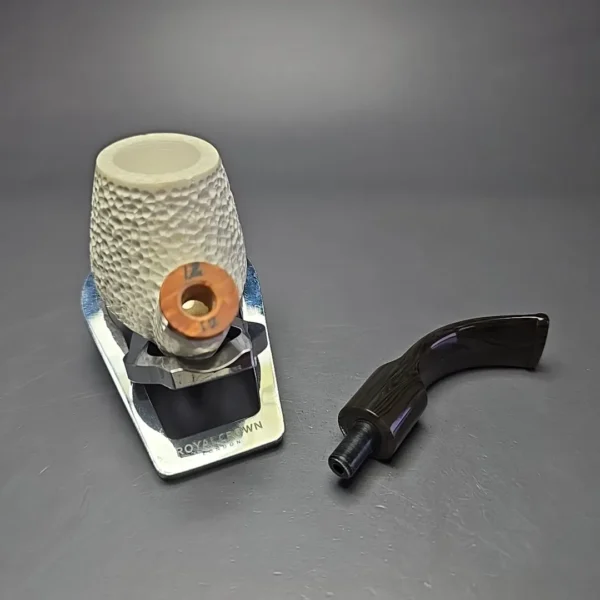 MBSD Meerschaum Deluxe Rusticated Oom Paul Block Meerschaum Pipe Briar-Mortise, New - Image 9