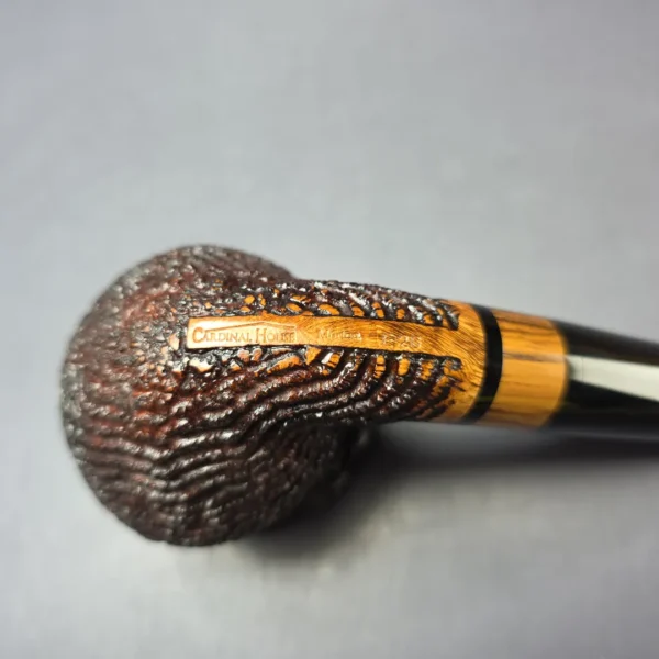 Walt Cannoy Cardinal House Morton Rusticated Amphora Handmade Briar Pipe, New - Image 8