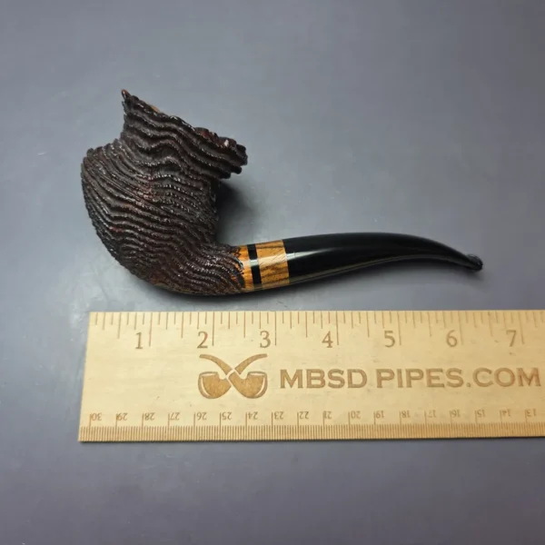 Walt Cannoy Cardinal House Morton Rusticated Amphora Handmade Briar Pipe, New - Image 9