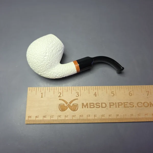 MBSD Meerschaum Deluxe Rusticated Brandy Block Meerschaum Pipe, Briars-Mortise - Image 8