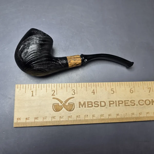 MBSD Briars by Piero Vitale Vintage Sandblasted Brandy w/ Olivewood Briar Pipe, New - Image 10