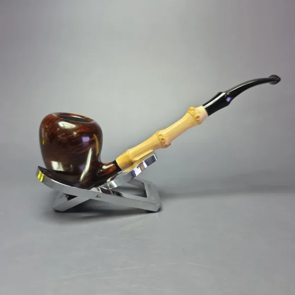 MBSD Briars Modern Masters 1 Smooth Peewit w/ Bamboo Briar Pipe, New - Image 3