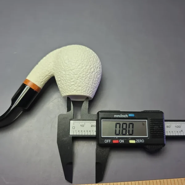 MBSD Meerschaum Deluxe Rusticated Brandy Block Meerschaum Pipe, Briars-Mortise - Image 9
