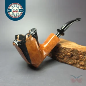 Nording Spiral Rustic Partially Rusticated Freehand Estate Briar Pipe, Unsmoked