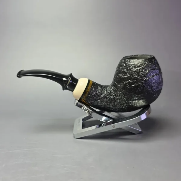 Qi Studio Sandblasted Brandy w/ Ivorite Estate Briar Pipe, Unsmoked - Image 4