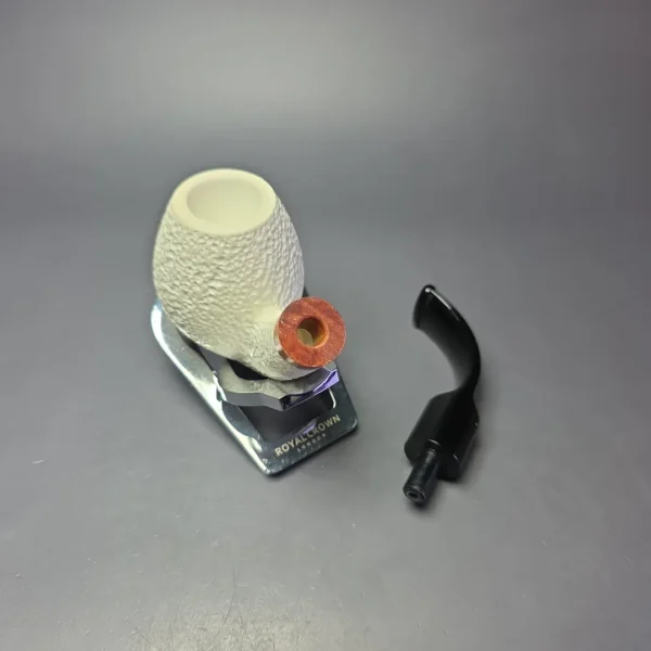 MBSD Meerschaum Deluxe Rusticated Brandy Block Meerschaum Pipe, Briars-Mortise - Image 10