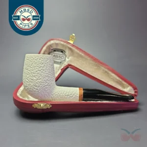MBSD Meerschaum Deluxe Rusticated Billiard Block Meerschaum Pipe, Briar-Mortise, New