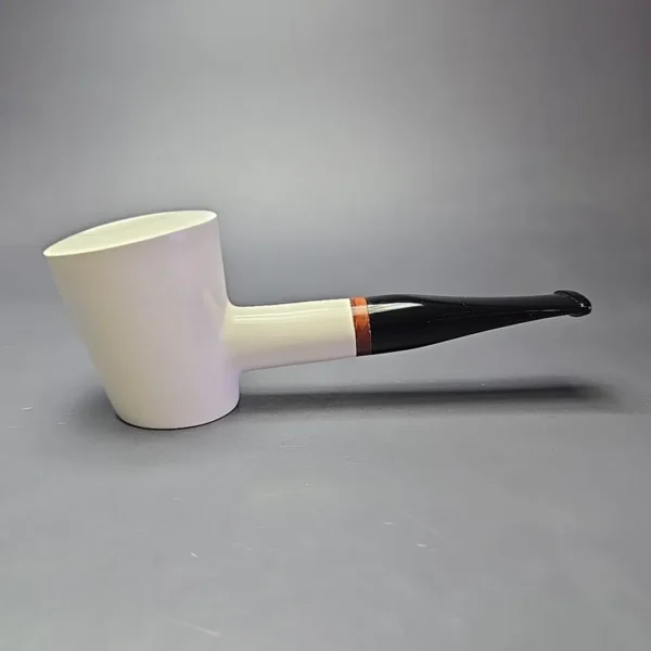 MBSD Meerschaum Deluxe XL Smooth Poker Block Meerschaum Pipe, Briar-Mortise, New - Image 3