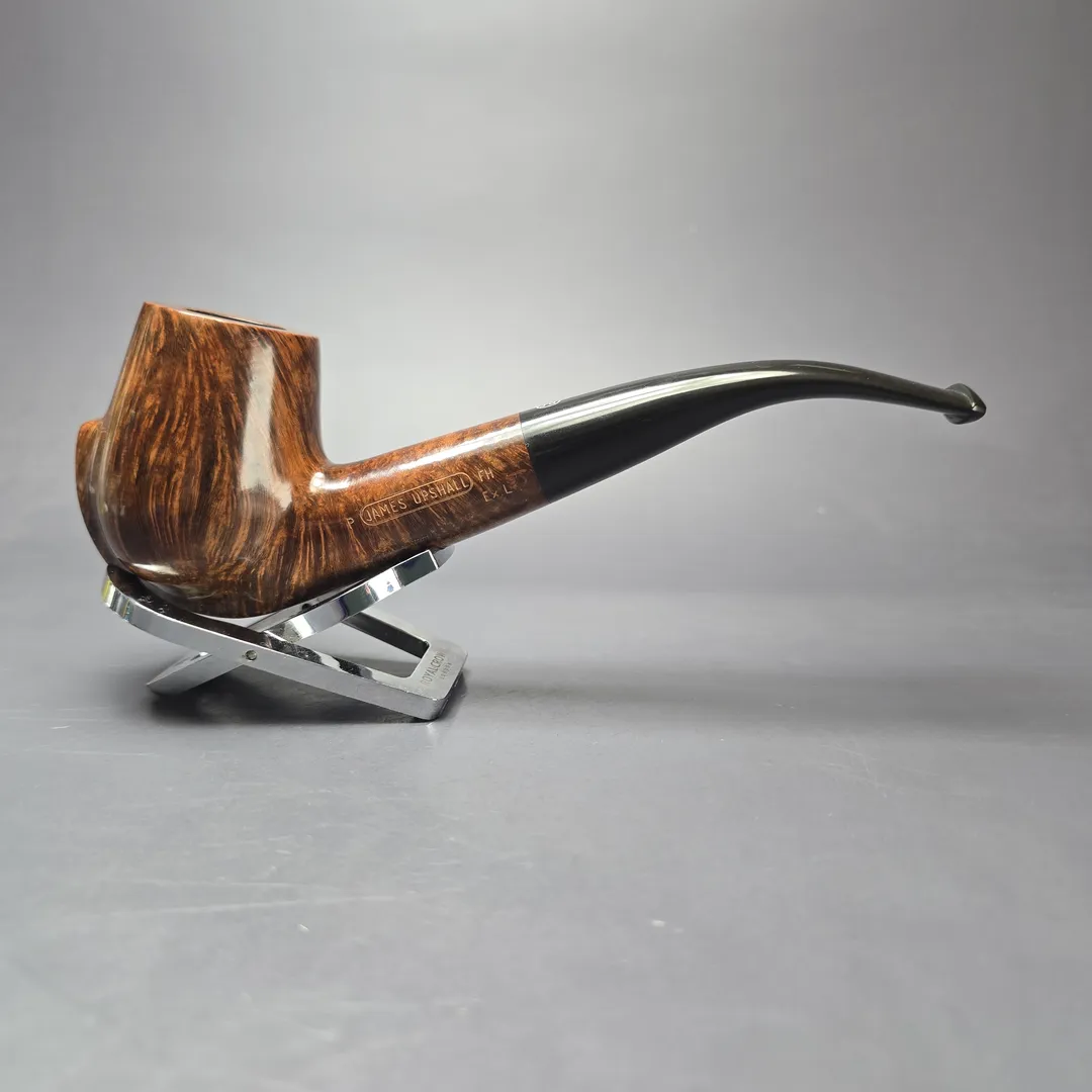 James Upshall P Grade EXL Smooth "Keel" Bent Billiard Estate Briar Pipe, Unsmoked - Image 2