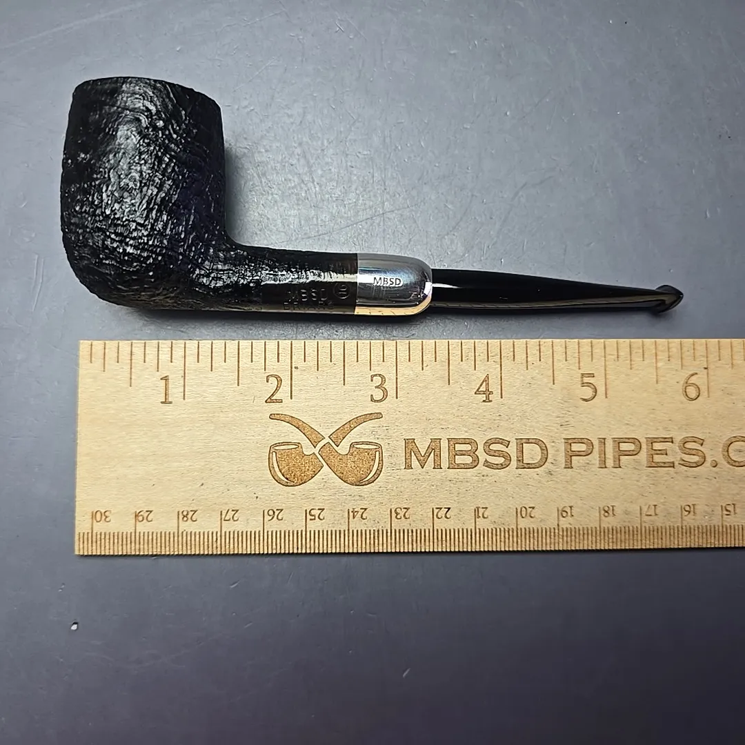 MBSD Briars Timeless Traditions 1 Sandblasted Billiard w/ Silver Handmade Briar Pipe, New - Image 2