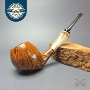 Brentegani Smooth Gert Holbek Tribute w/ Ox Horn Handmade Briar Pipe, New