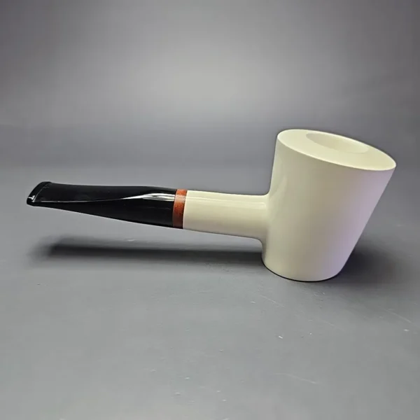 MBSD Meerschaum Deluxe XL Smooth Poker Block Meerschaum Pipe, Briar-Mortise, New - Image 6