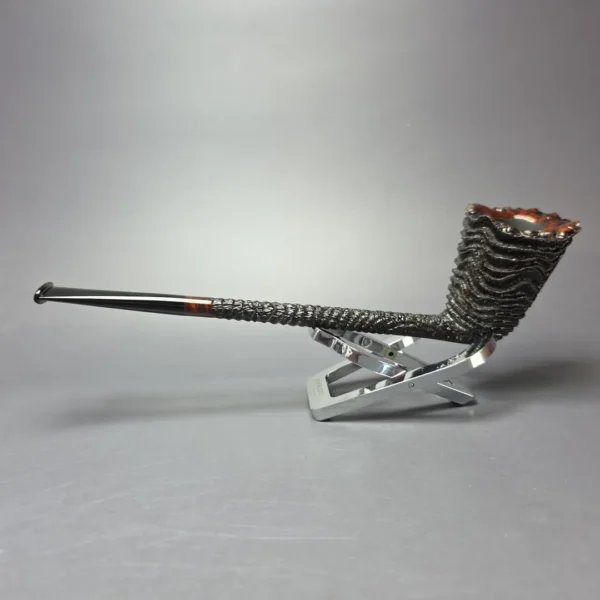 Walt Cannoy Cardinal House Munn XL Rusticated Pencil Shank Dublin Handmade Briar Pipe, New - Image 4