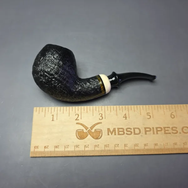 Qi Studio Sandblasted Brandy w/ Ivorite Estate Briar Pipe, Unsmoked - Image 9