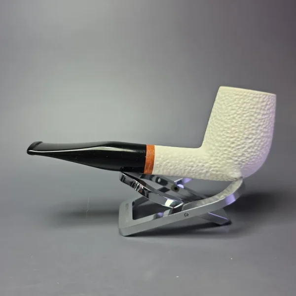 MBSD Meerschaum Deluxe Rusticated Billiard Block Meerschaum Pipe, Briar-Mortise, New - Image 5