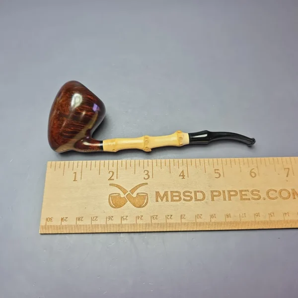 MBSD Briars Modern Masters 1 Smooth Peewit w/ Bamboo Briar Pipe, New - Image 10