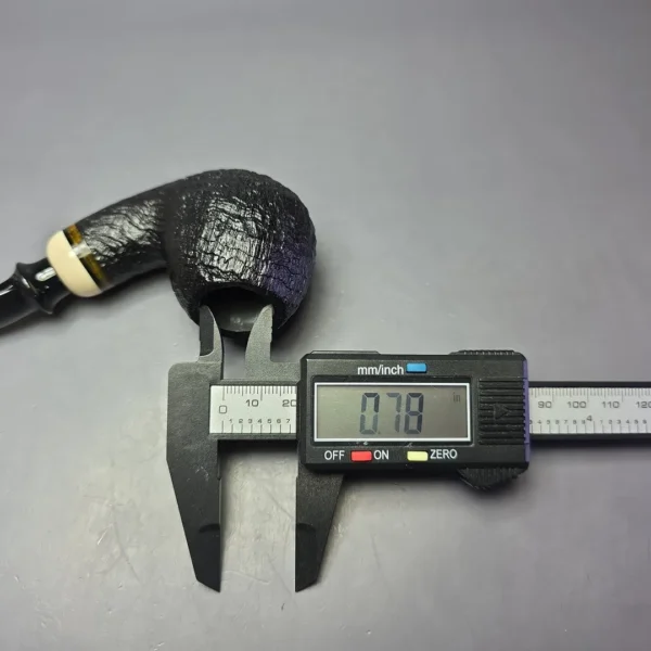 Qi Studio Sandblasted Brandy w/ Ivorite Estate Briar Pipe, Unsmoked - Image 10