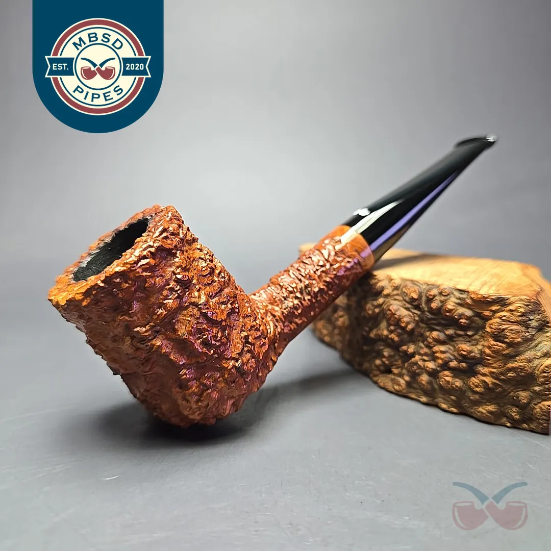 Caminetto Business Rusticated Billiard Estate Briar Pipe, Italian Estates