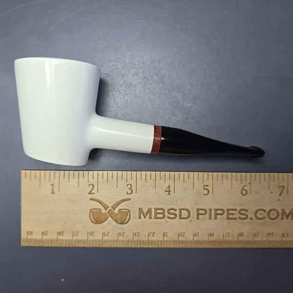MBSD Meerschaum Deluxe XL Smooth Poker Block Meerschaum Pipe, Briar-Mortise, New - Image 8