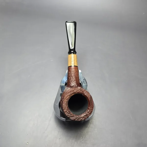 MBSD Briars by Piero Vitale Vintage Sandblasted Billiard w/ Olivewood Briar Pipe, New - Image 6