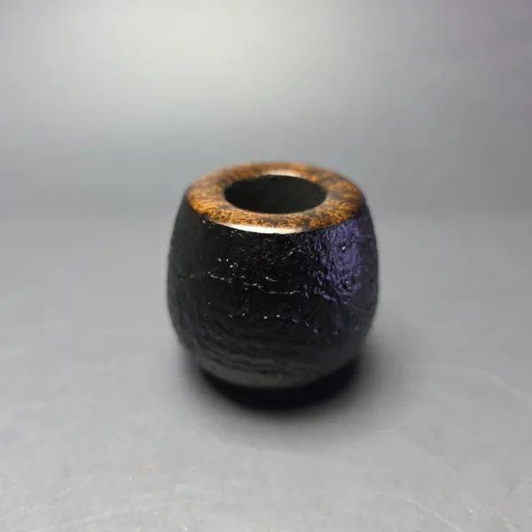 J Mouton Partially Sandblasted Wide Shank Apple / Horn Handmade Briar Pipe, New - Image 3