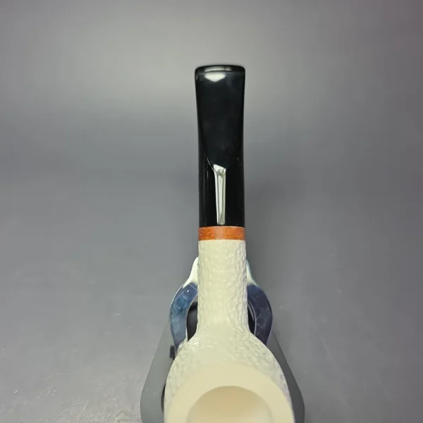 MBSD Meerschaum Deluxe Rusticated Billiard Block Meerschaum Pipe, Briar-Mortise, New - Image 7