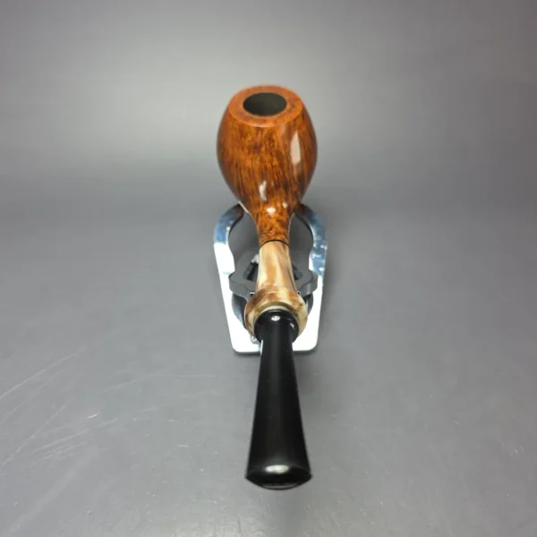 Brentegani Smooth Gert Holbek Tribute w/ Ox Horn Handmade Briar Pipe, New - Image 5