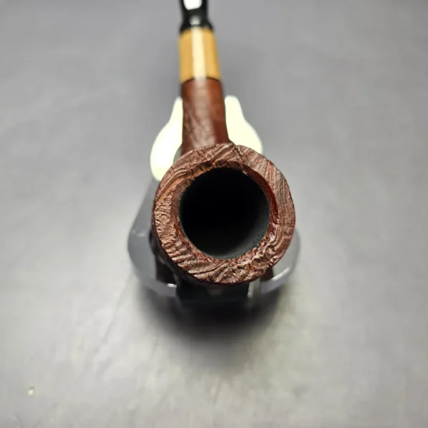 MBSD Briars by Piero Vitale Vintage Sandblasted Billiard w/ Olivewood Briar Pipe, New - Image 7