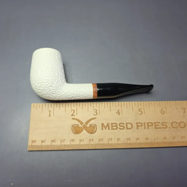 MBSD Meerschaum Deluxe Rusticated Billiard Block Meerschaum Pipe, Briar-Mortise, New - Image 8