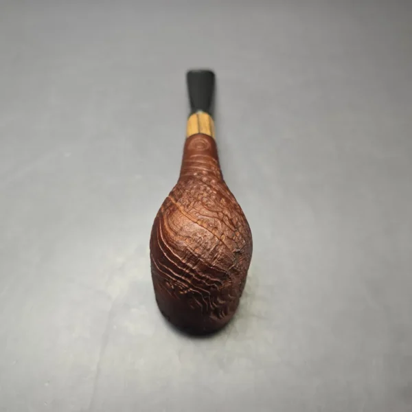 MBSD Briars by Piero Vitale Vintage Sandblasted Billiard w/ Olivewood Briar Pipe, New - Image 8