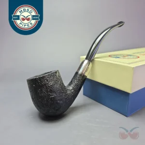 MBSD Briars Timeless Traditions 2 Sandblasted Bent Billiard w/ Silver Handmade Briar Pipe, New