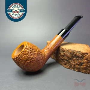 Buckeye Hand Made Tan Sandblasted Billiard Briar Pipe, New