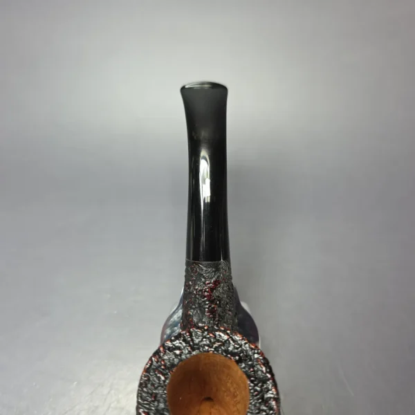 Castello Sea Rock Briar 4K Rusticated Bent Billiard Estate Briar Pipe, Unsmoked - Image 7