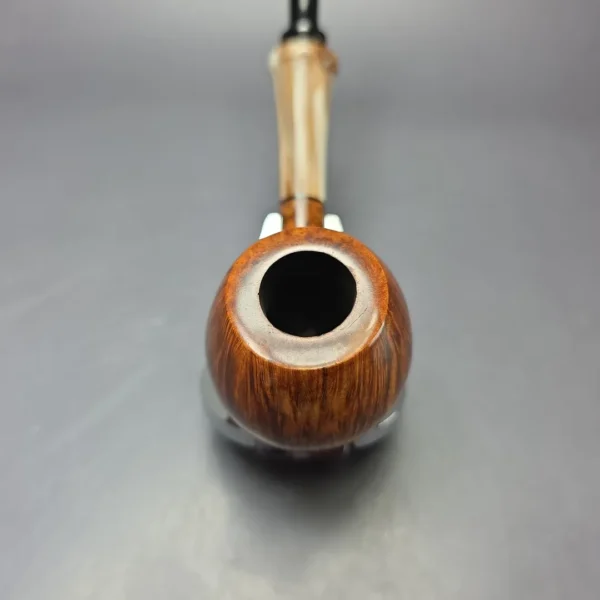 Brentegani Smooth Gert Holbek Tribute w/ Ox Horn Handmade Briar Pipe, New - Image 6